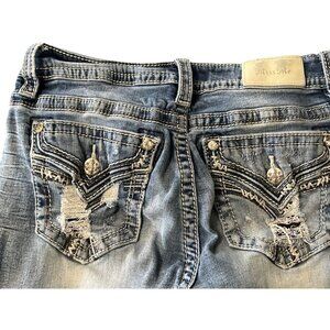 Miss Me Low-Rise Bootcut Jeans Distressed Light Wash Sz 29 Cowgirl Rodeo Western